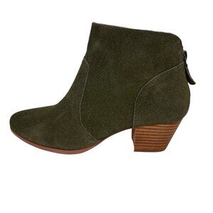 Violet & Red Cupid Bootie Boot Women's 7M Olive Suede NWOB 9327
